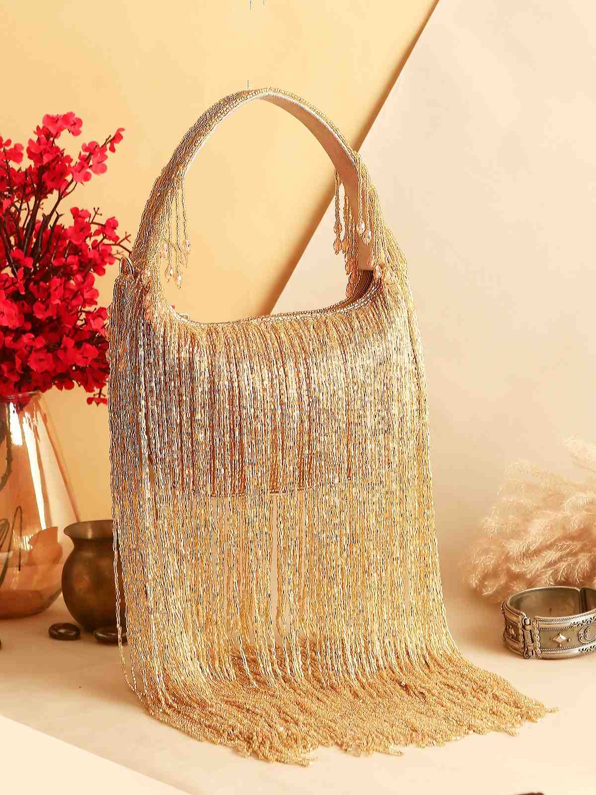 Long Tassel Embroidered Handbag for Wedding