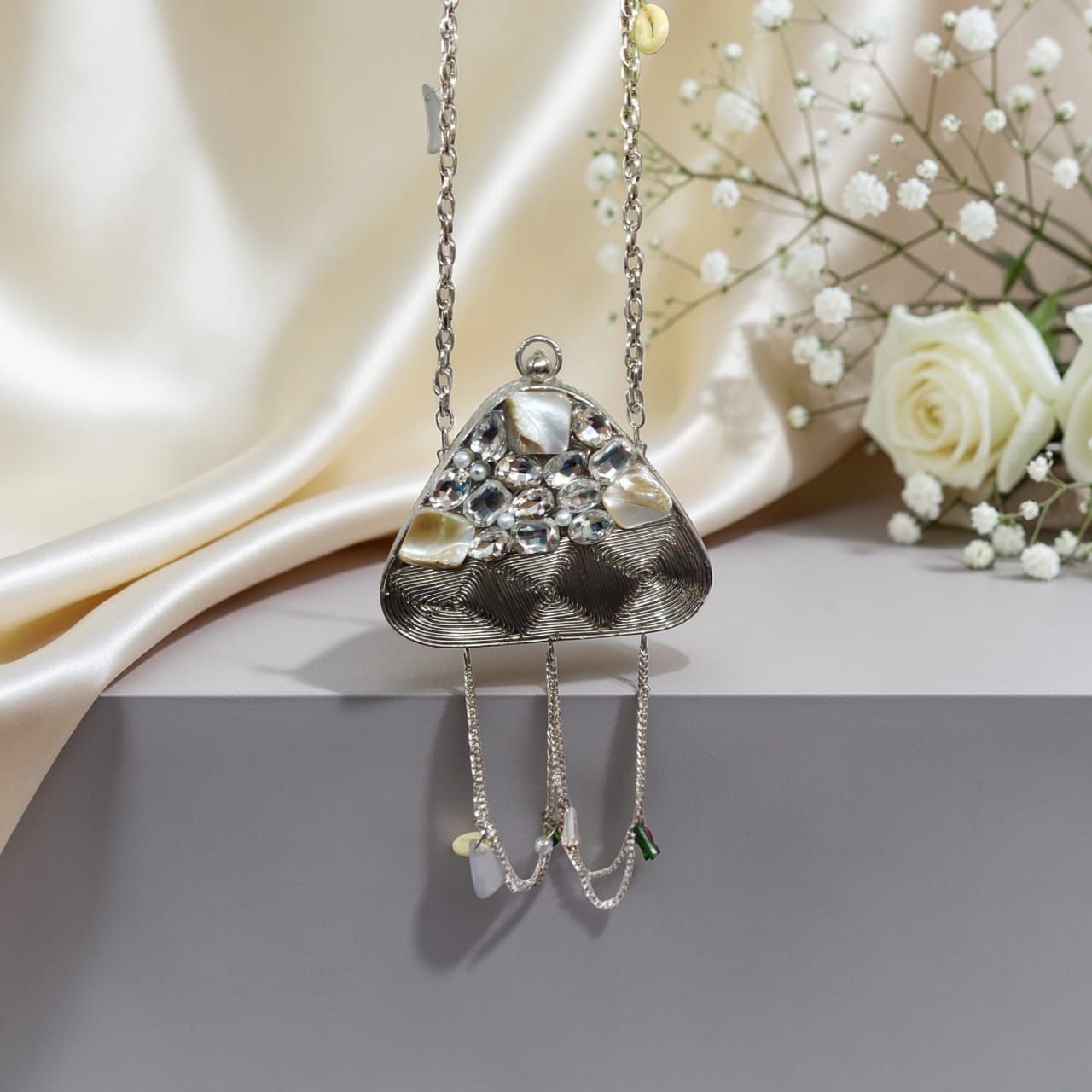 Silver Metallic Mini Party Clutch