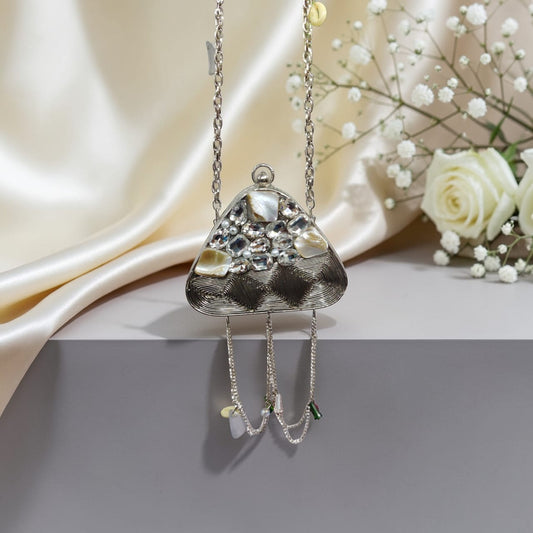 Silver Metallic Mini Party Clutch