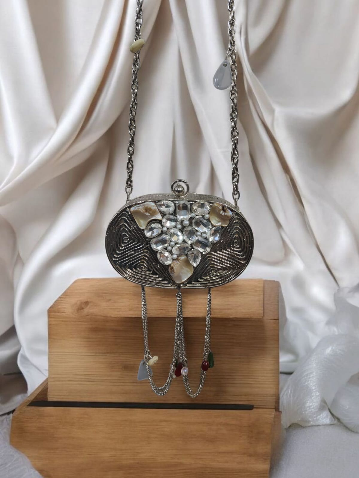 Silver Metallic Mini Party Clutch