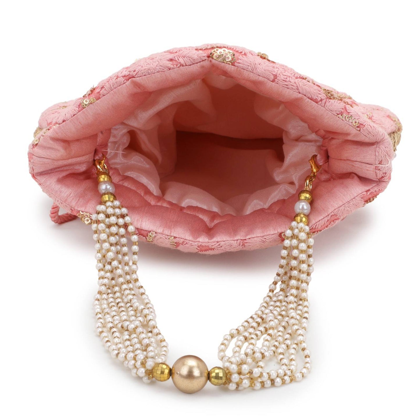 Designer Pink Embroidery Party Festive Potli Bag