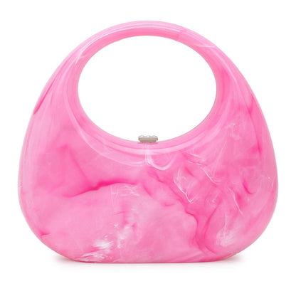 Moon Clutch Pink Purse Evening Handbag for Women Crossbody Sling Bags