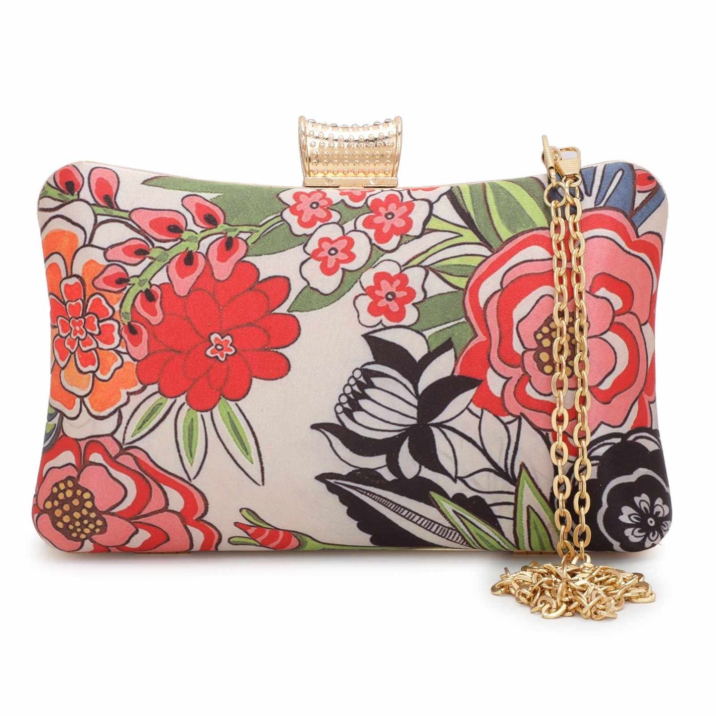 Printed Floral Embroidery Party Festive Clutch Bag for Women