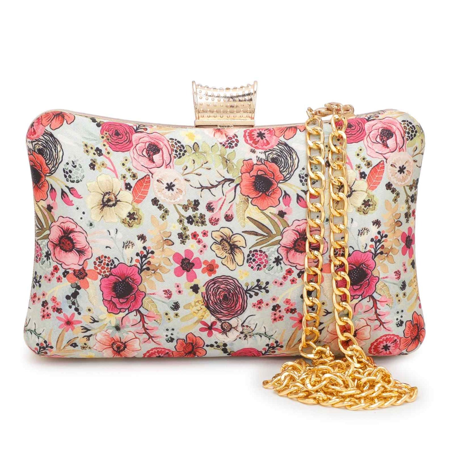 Printed Floral Embroidery Party Festive Clutch Bag for Women