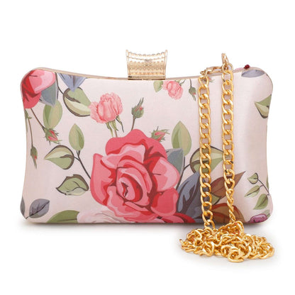 Printed Floral Embroidery Party Festive Clutch Bag for Women