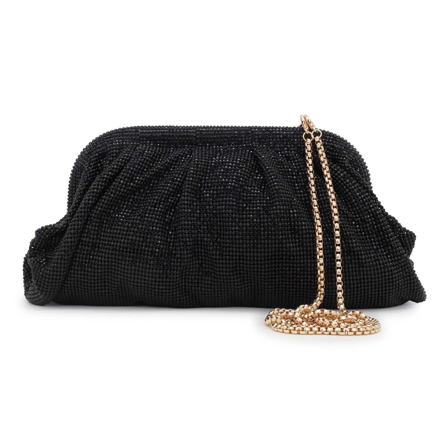 Black Crystal Rhinestone Party Clutch Bag