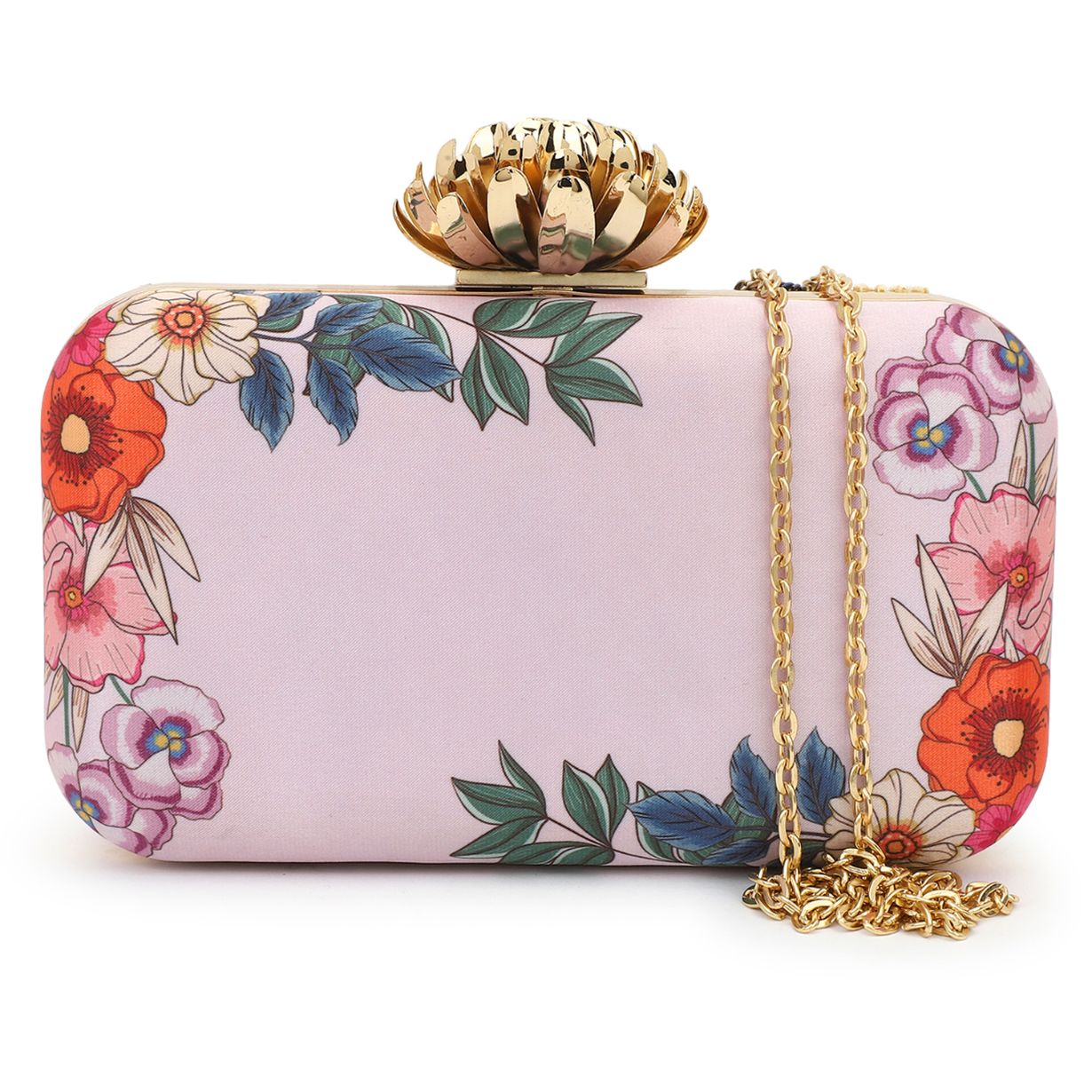 Customized Purple Embroidery Name Highlight Party Clutch