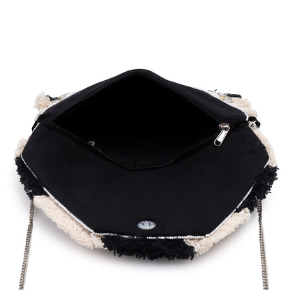 Boho Banjara Embellished Crossbody Black Bag – Handmade Bohemian Festival Purse