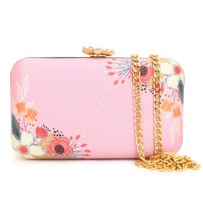 Customized Embroidery Pink Name Party Highlight Clutch