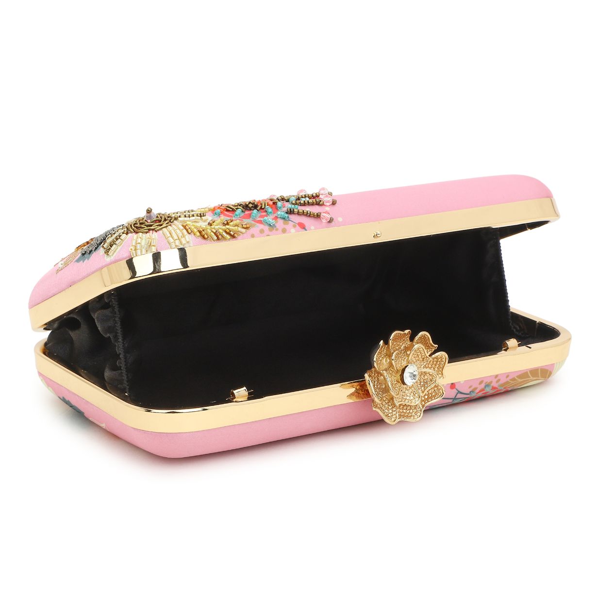 Customized Embroidery Pink Name Party Highlight Clutch