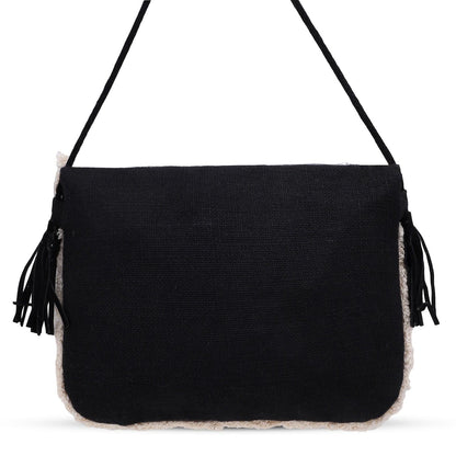Boho Banjara Embellished Crossbody Black Bag – Handmade Bohemian Festival Purse