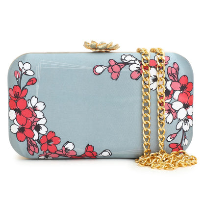 Customized Grey Name Embroidery Highlight Party Clutch