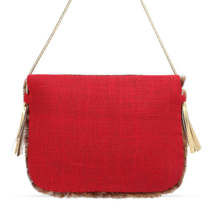 Boho Banjara Embellished Crossbody Red Bag – Handmade Bohemian Festival Purse