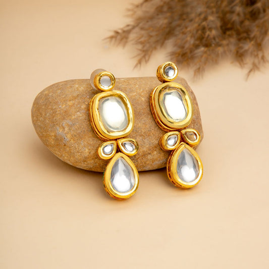Kundan Drop Earrings - Indian Traditional Jewelry