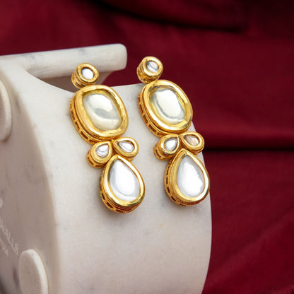 Kundan Drop Earrings - Indian Traditional Jewelry