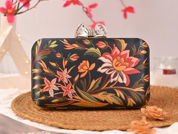 Printed Embroidery Party Clutch Bag for Women