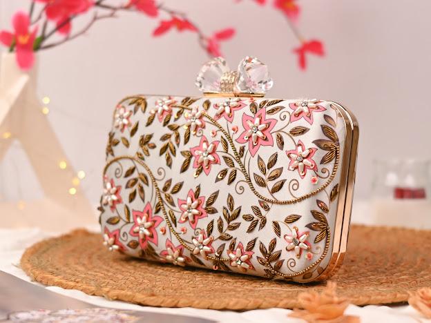 Printed Embroidery Party Clutch Bag for Women