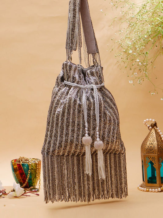 Designer Multicolored Potli Bag For Unique Partywear Styles - Dohri