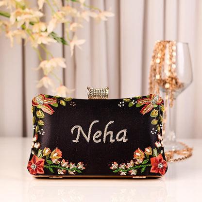 Customised Name Embroidery Highlight Party Clutch