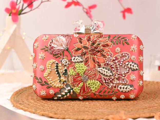 Printed Embroidery Party Clutch Bag for Women