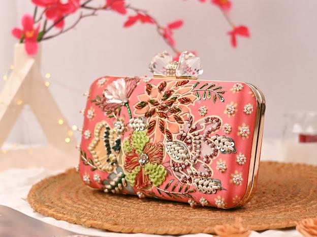 Printed Embroidery Party Clutch Bag for Women