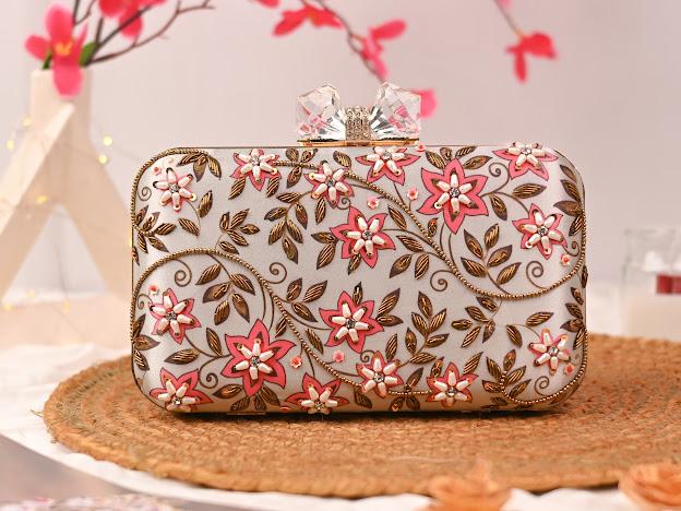 Printed Embroidery Party Clutch Bag for Women