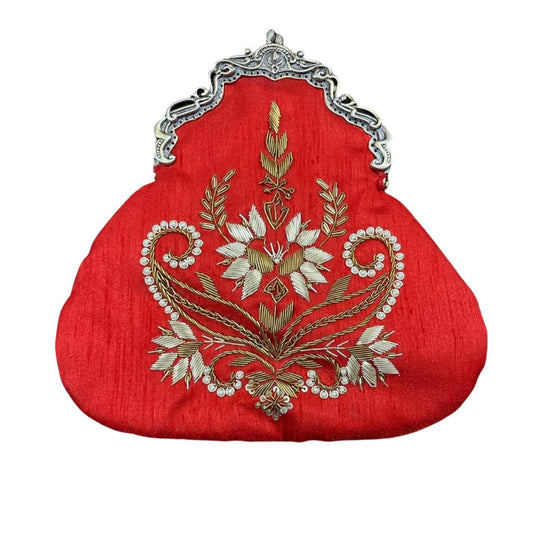 Handcrafted Vintage Floral Embroidered Clutch