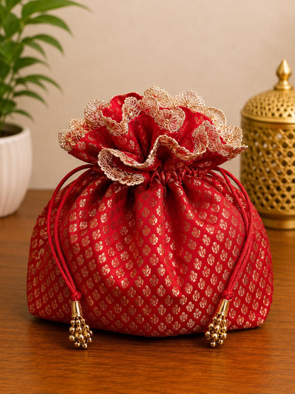 Banarasi Scruchy Potli Bags (Pack of 5 )
