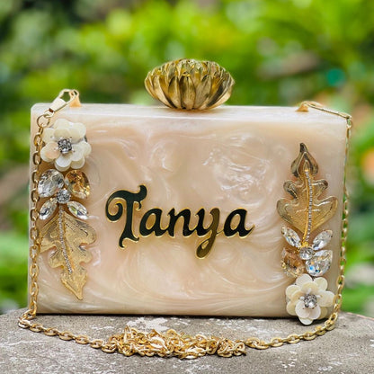 Acrylic Embellished Customised Party Clutch Bag