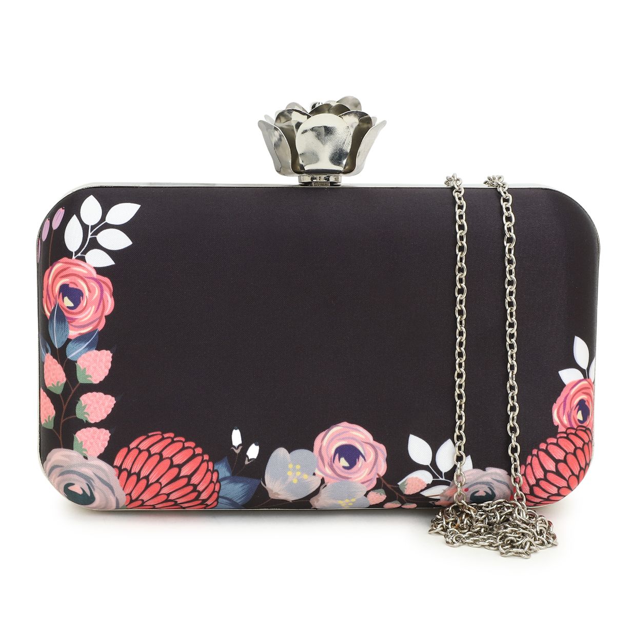 Customized Grey Embroidery Name Highlight Party Clutch
