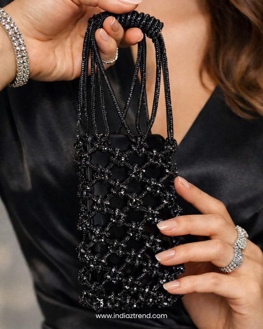 Knotted Macrame Party Mobile Carry Bag